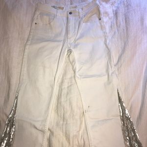 White Anthropology Boot Cut Jeans